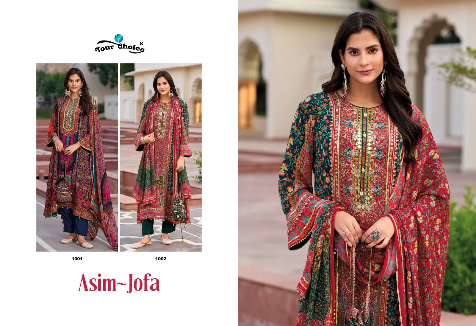 Asim Jofa By Your Choice Heavy Chinon Designer Salwar Kameez Online Wholesale